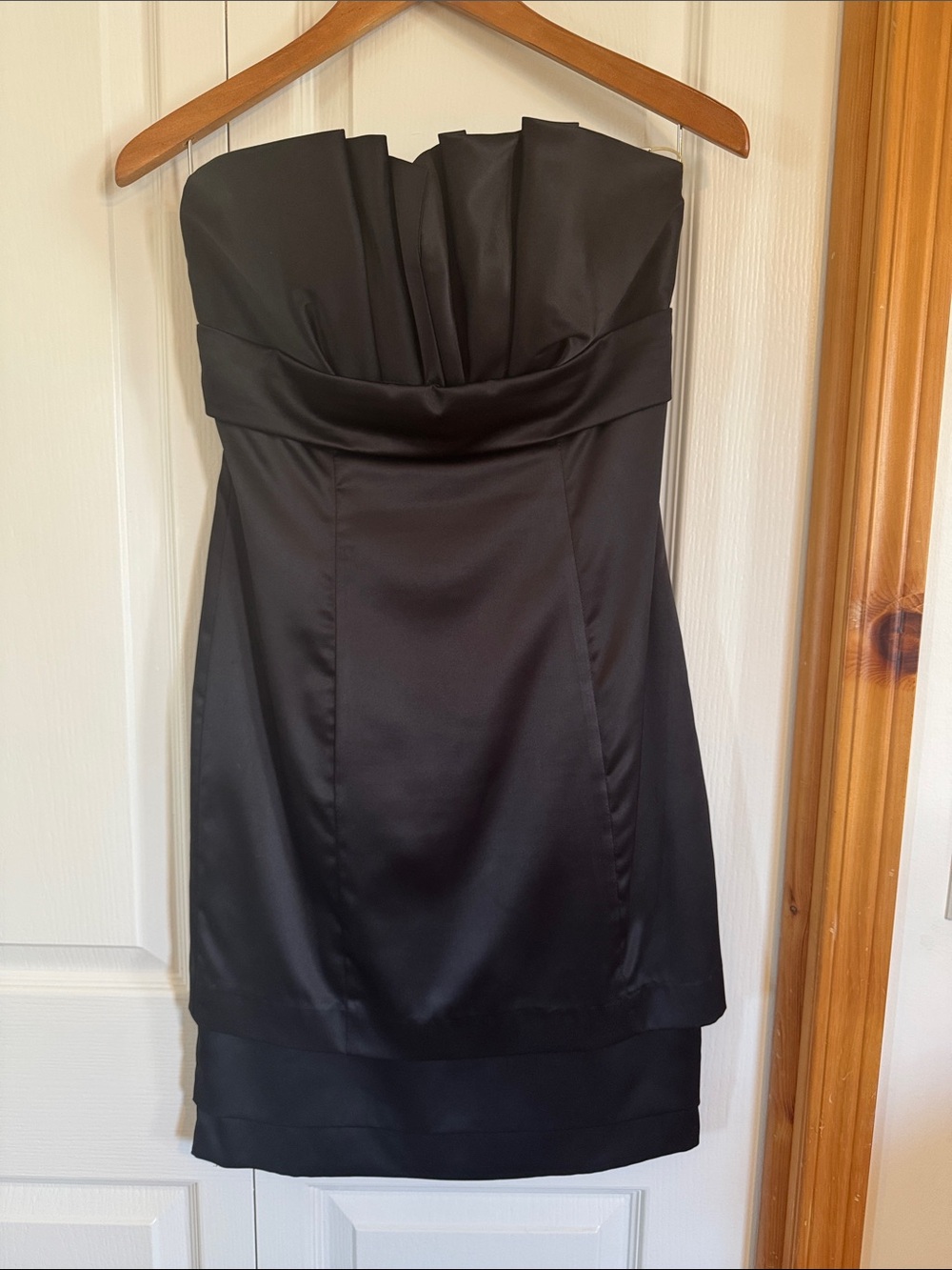 Rubber Ducky Productions, Inc. Strapless Black Satin Cocktail Dress